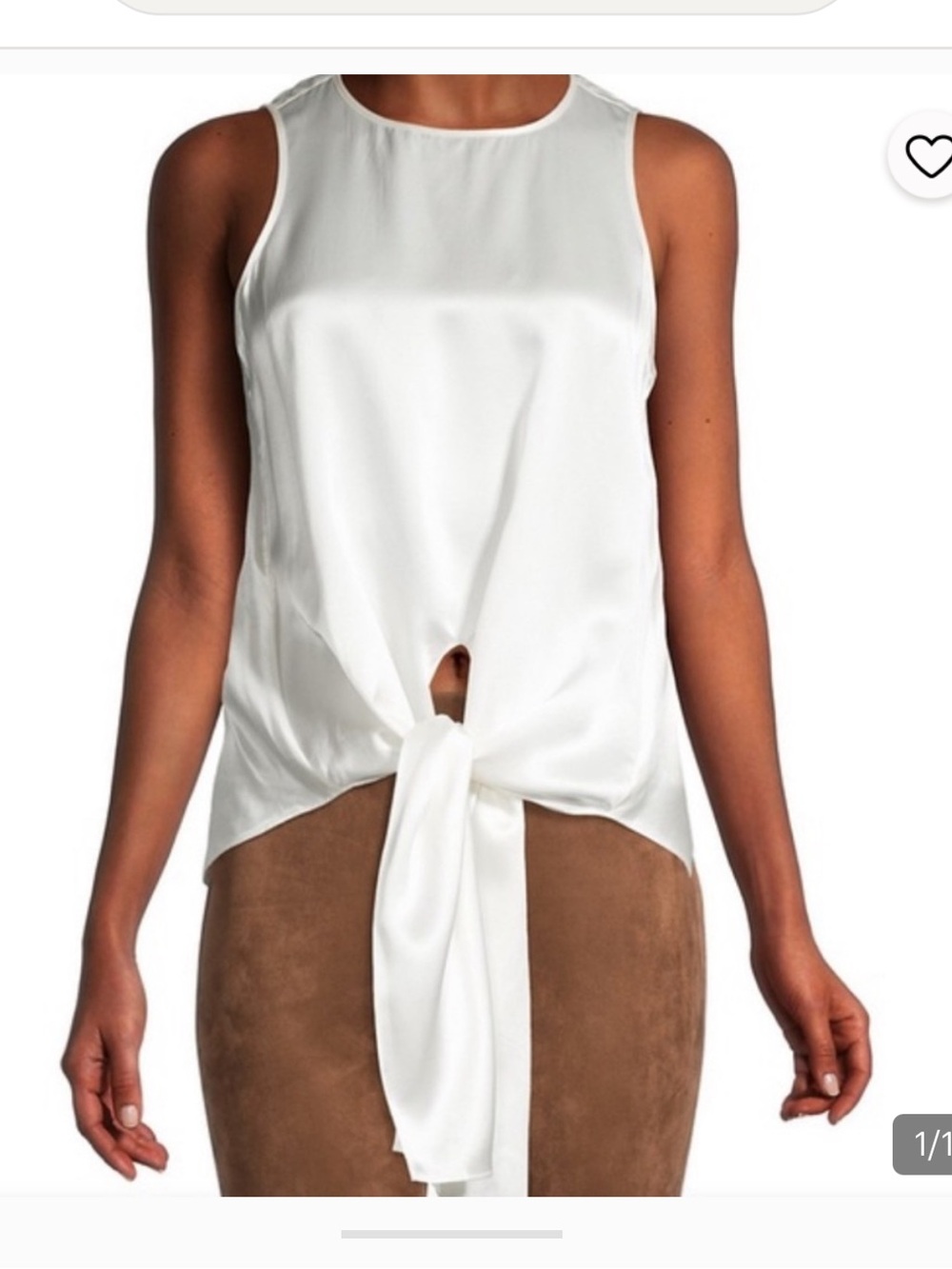 cinq à sept Silk Ivory Shell Top (XL)